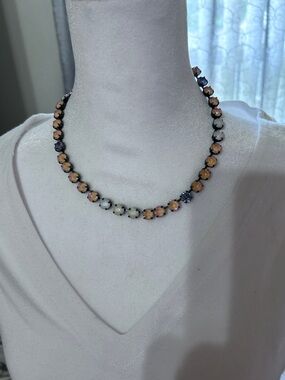 Sabika Swarovski Crystal Women's Pink and Lavender Beaded Necklace